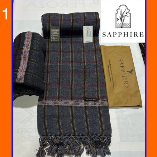 Sapphire luxury collection velvet shawl Wool