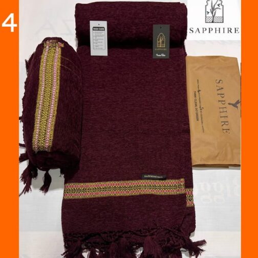 Sapphire luxury collection velvet shawl Wool