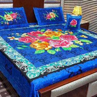 3D Panel bedsheet Crystal Cotton