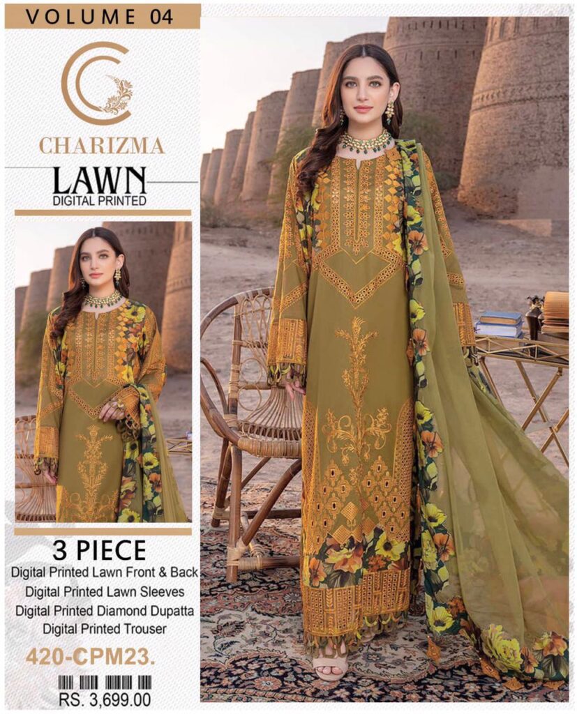 Charizma Vol’23 Airjet Lawn 3Pc 2023
