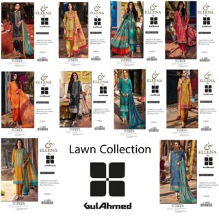 Ellena gul ahmad lawn digital print