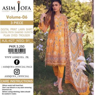 asim jofa Vol’23 LAWN 3PC 2023- D7 oyeji