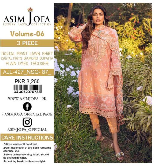 asim jofa mahru Vol’23 LAWN 3PC 2023- D7 oyeji
