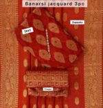 jacquard Fabric Dark Suit With Dupatta C1- oyeji