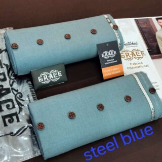 grace fabrics wash and Wear Steel Blue