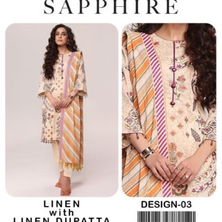 sapphire 2023 linen with linen Dupatta