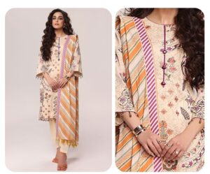 sapphire 2023 linen with linen Dupatta