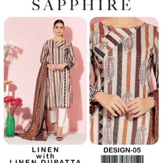 sapphire sale today Linen 3pc With Dupatta