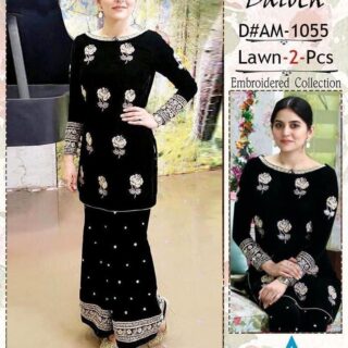 best embroidery sanam baloch Lawn Dress 2 pc 