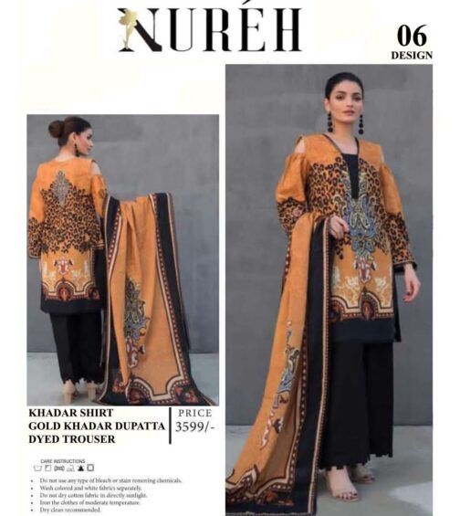 Nureh vol ’23 Slub Khaddar 3piece 2023
