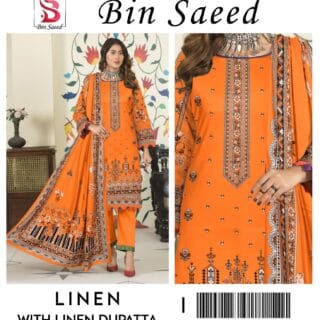 bin saeed Linen With Dupatta Collection 2023 