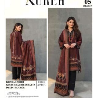 nureh official vol ’23 Slub Khaddar 3piece 2023