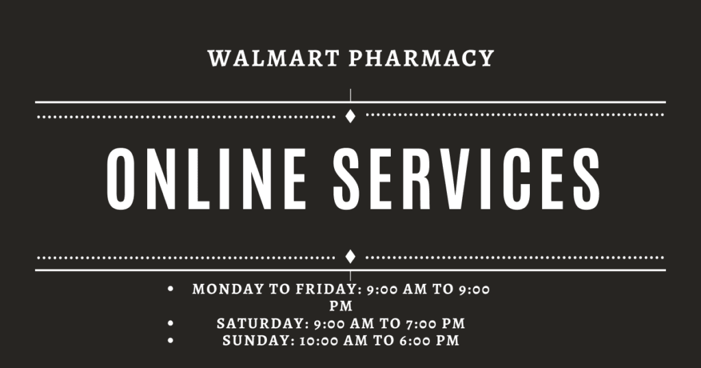 What time does walmart pharmacy open on sunday