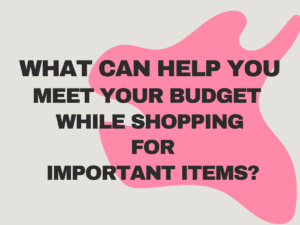 what can help you meet your budget while shopping for important items?
