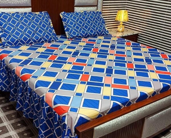 2 sided tape frill bedsheet 3 piece stiched