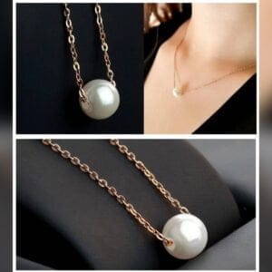 Single pearl necklace gold