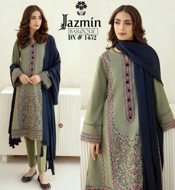 Jazmin Collection 9070 Lawn With Silk Simple Dupatta