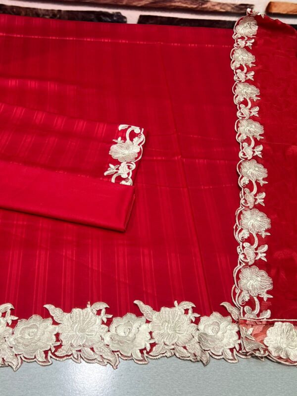 mariab doria lawn fabric 2024 collection Red