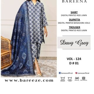 Bareeze Lawn Embroidery Print Dupatta 2024