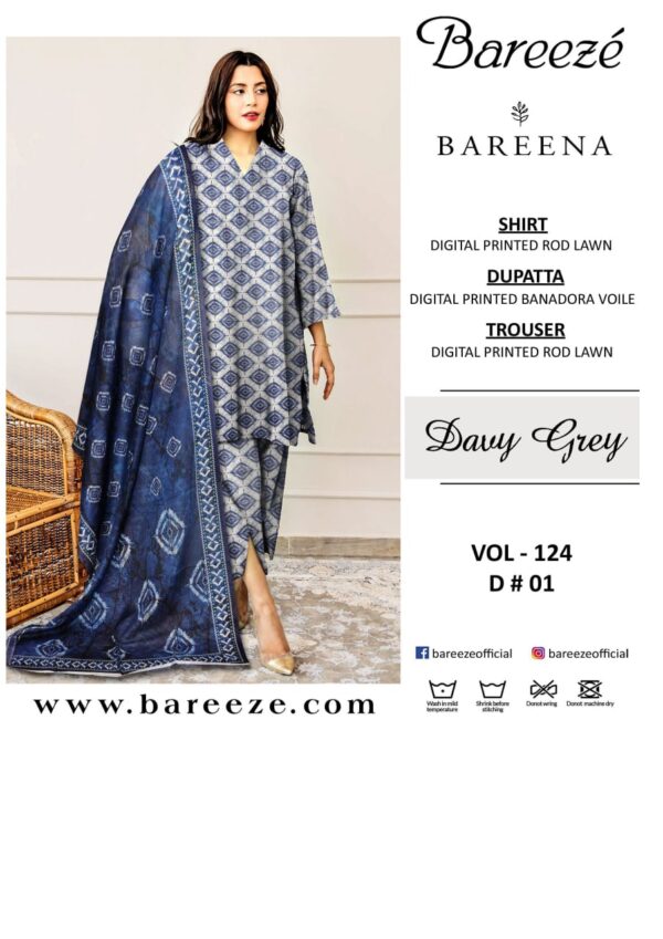 Bareeze lawn embroidery print dupatta 2024