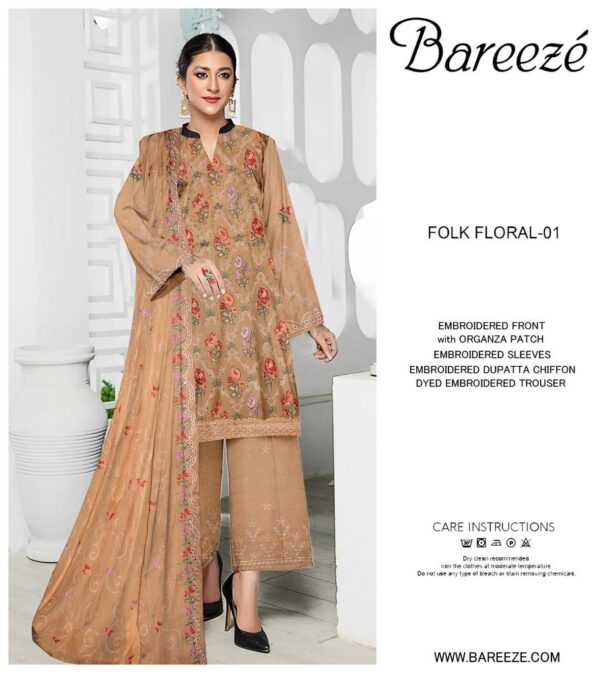 Embroidered bareeze summer collection 2023 with price