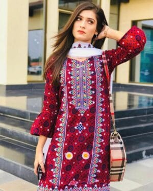 lawn Ajrak print 3pc fabrosia fashion Shop