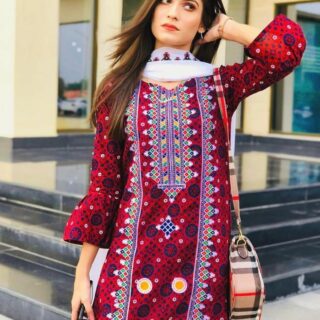 lawn Ajrak print 3pc fabrosia fashion Shop