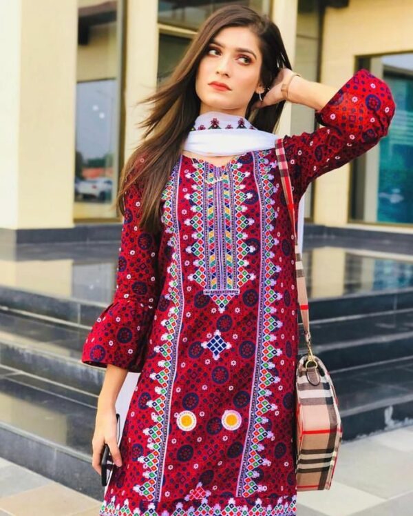 Lawn ajrak print 3pc fabrosia fashion shop