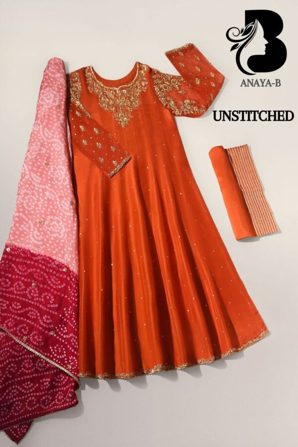 Lawn organza daman design