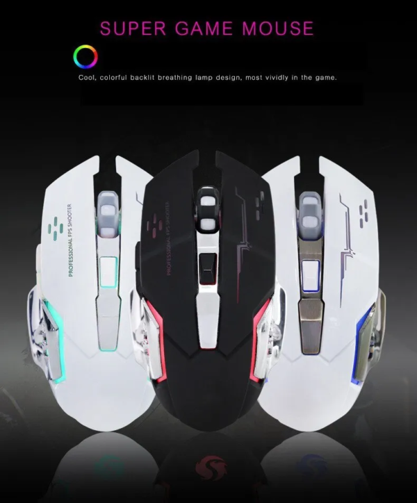 Gaming mouse rechargeable wireless usb