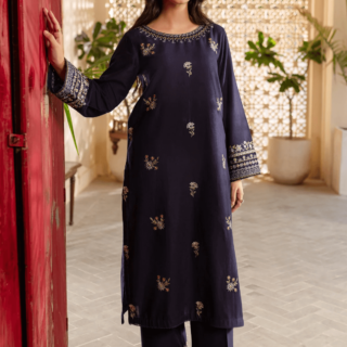 batik 2 piece Dhanak Winter Collection Blue