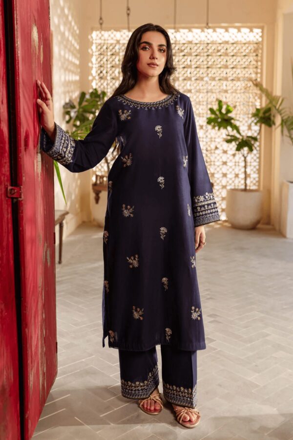 batik 2 piece Dhanak Winter Collection Blue