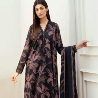 Baroque lawn Bana Doria With Voi Dupatta D2