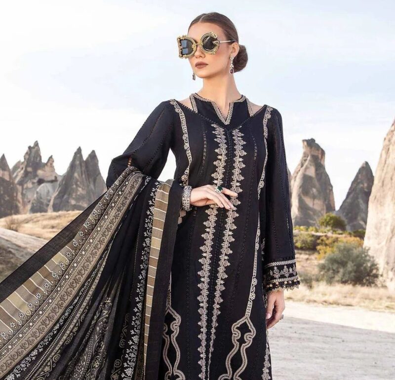 Lawn collection 2024 by maria b black edition