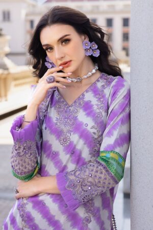 charizma lawn 2024 lawn suit with silk dupatta