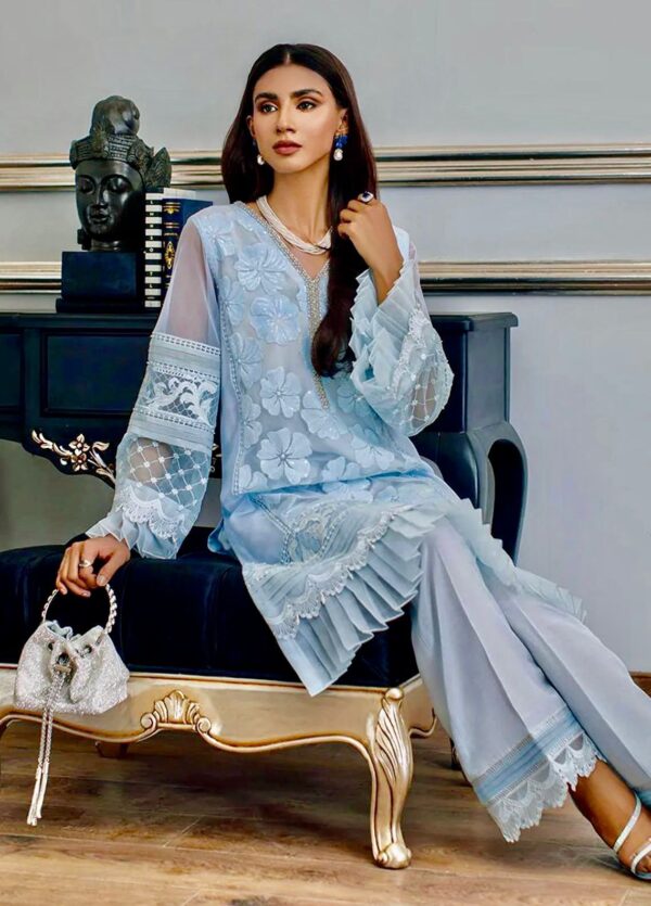 Agha noor pk hand embellished organza dress