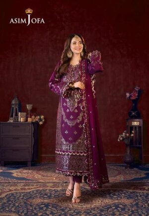 asim jofa uk Chiffon Suit with Malai Trouser