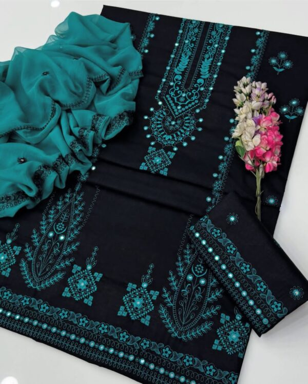 Bareeze clothing beautiful fully embroidered dress - image 8