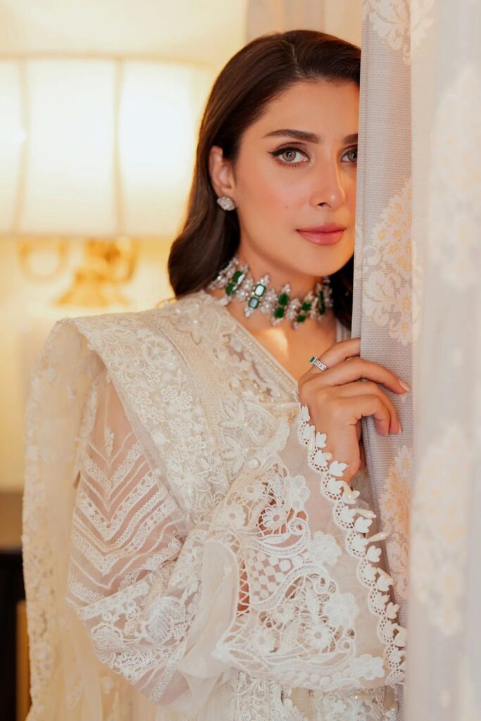 Baroque winter collection organza dress khadi net - oye ji Baroque white