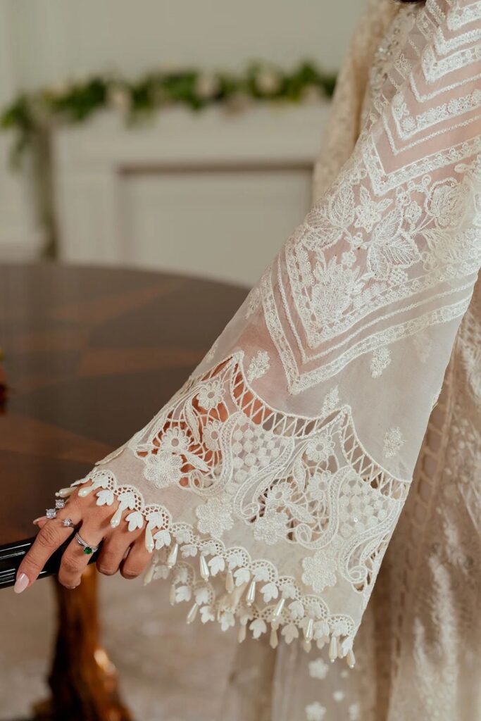 Baroque winter collection organza dress khadi net - oye ji Noritake baroque white dinner set