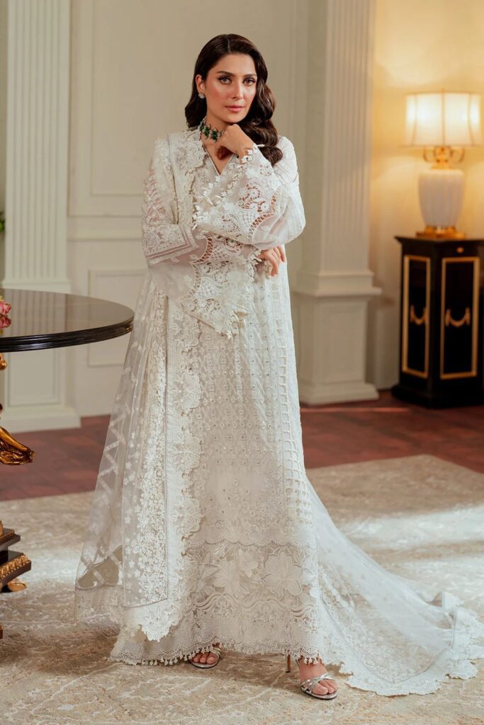 Baroque winter collection organza dress khadi net - oye ji Superfresco baroque white wallpaper