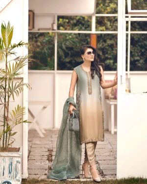 Peacock pure charmeuse tie dye silk fabric