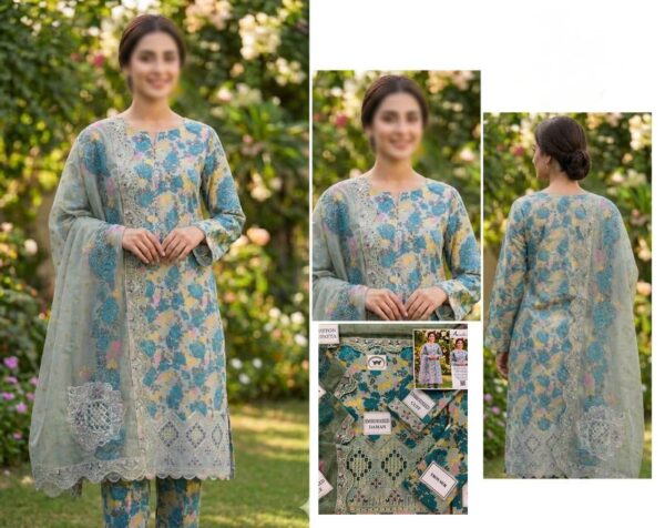 Aneelas collection lawn Chiffon Dupatta 4 side aplik