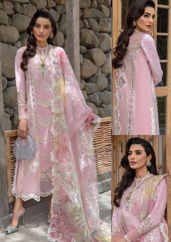 Crimson color luxury lawn collection unstitched chicken kari embroidered 3 piece suit
