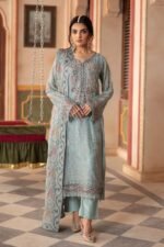 Ramsha Brand Unstitched Chiffon and organza suit