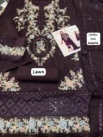 Lawn with Chiffon embroidered Dupatta