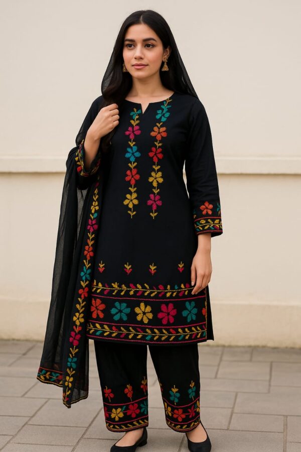 Multani traditional dresses with stitched embroidery