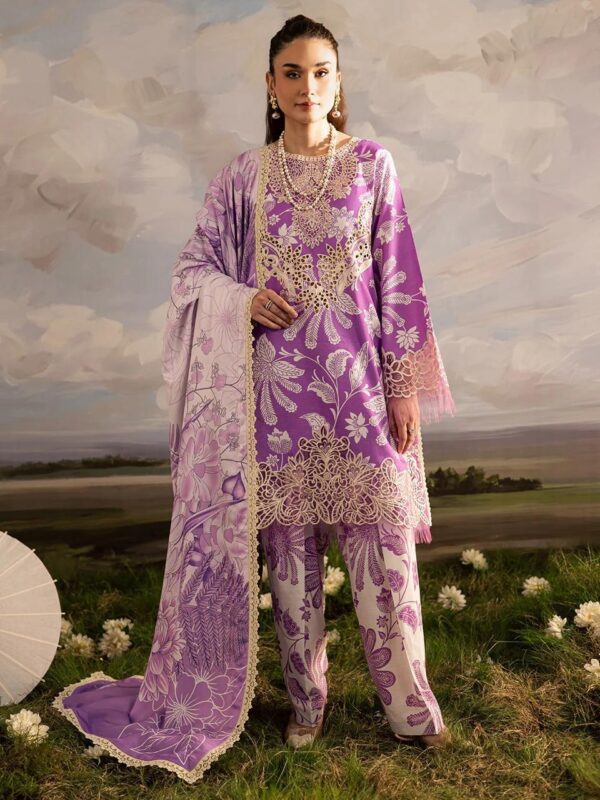 Nureh sale Printed lawn fully heavy embroidered 2026