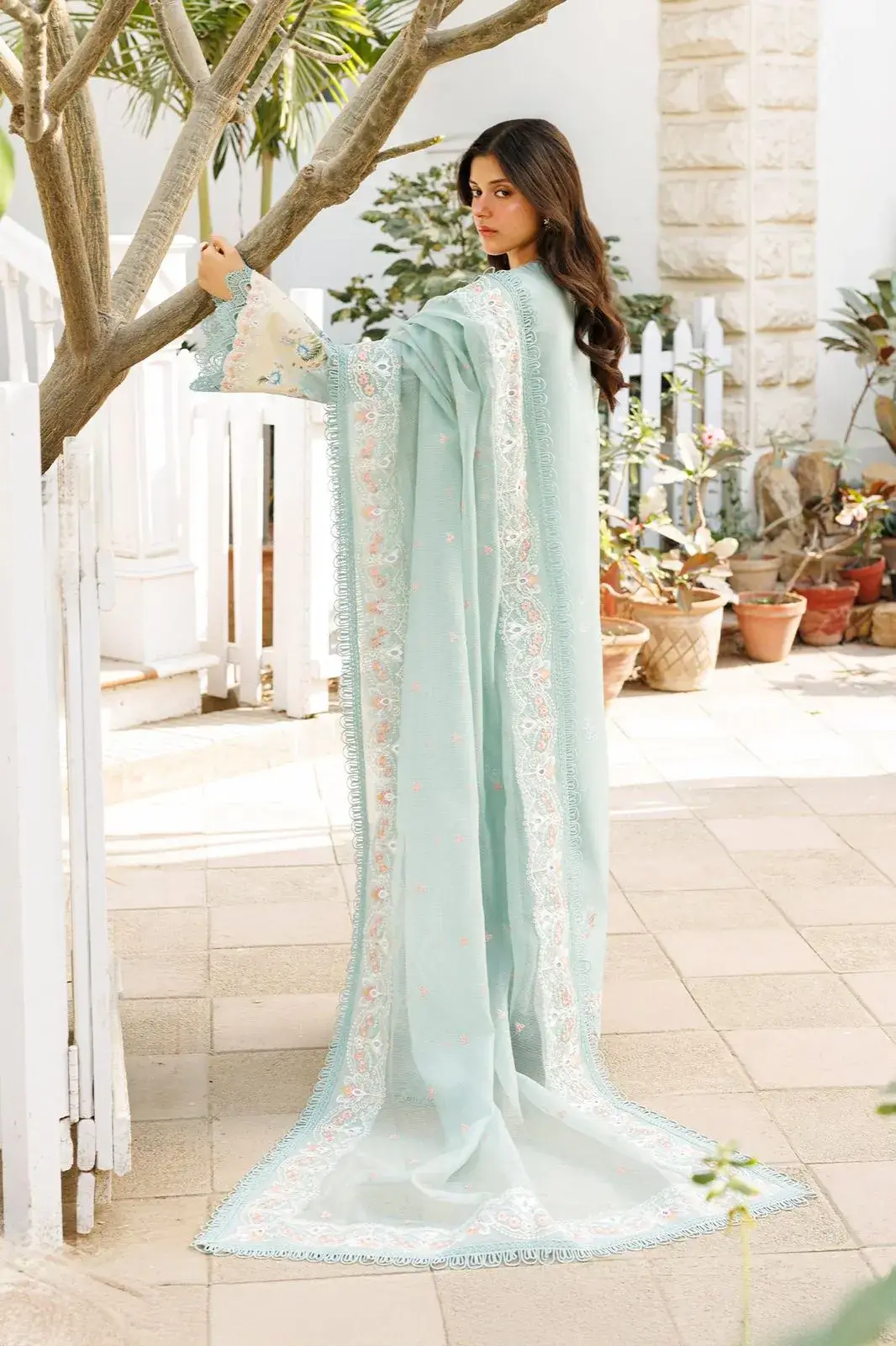 Afrozeh lawn sale unstitched 3 piece suit for girls - oye ji Afrozeh v4