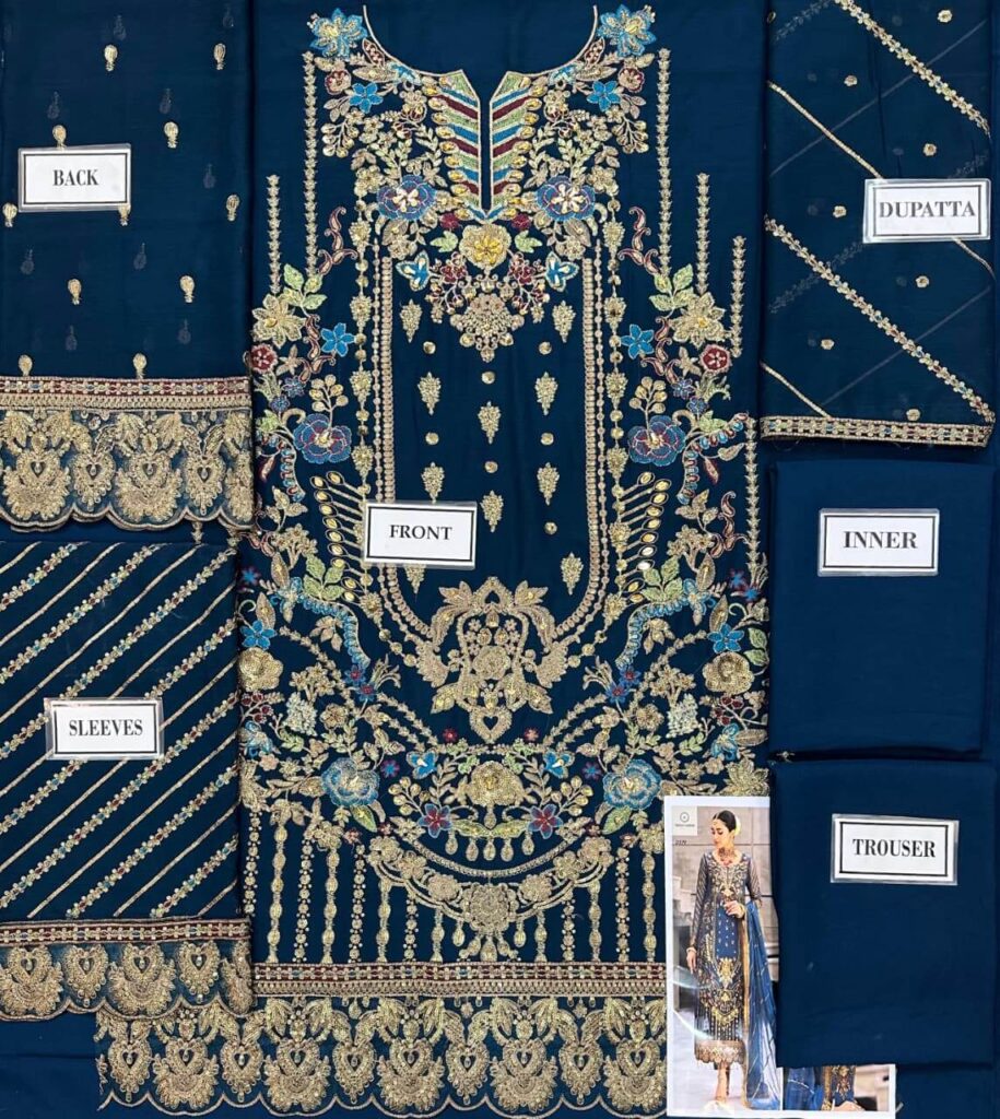 Emaan Adeel New Collection Luxury Unstitched Chiffon 3 Pc Suit 1 Emaan Adeel New Collection Unstitched 3 Piece Open Suit Full Layout